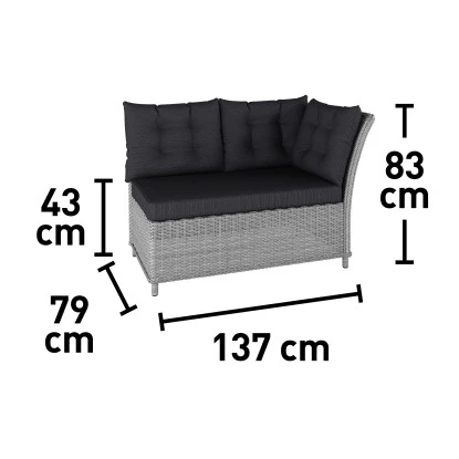 Lounge-Set Mit Esstisch Madison 4-teilig Aus Polyrattan Weiß-Grau 3 Lounge-Set Mit Esstisch Madison 4-teilig Aus Polyrattan Weiß-Grau – Bild 3
