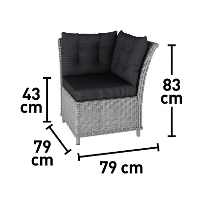 Lounge-Set Mit Esstisch Madison 4-teilig Aus Polyrattan Weiß-Grau 4 Lounge-Set Mit Esstisch Madison 4-teilig Aus Polyrattan Weiß-Grau – Bild 4