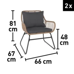 Balkonmöbel-Set Willmar 3-teilig Polyrattan Beige -Gartengeschäft 4048124997611 VM 01