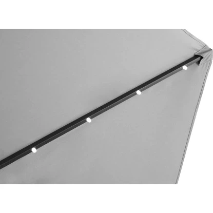 Sonnenschirm Wando Ø 270 Cm Grau Mit Kurbel Und LED-Beleuchtung 11 Sonnenschirm Wando Ø 270 Cm Grau Mit Kurbel Und LED-Beleuchtung – Bild 11