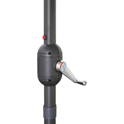 Sonnenschirm Wando Ø 270 Cm Grau Mit Kurbel Und LED-Beleuchtung 14 Sonnenschirm Wando Ø 270 Cm Grau Mit Kurbel Und LED-Beleuchtung – Bild 14