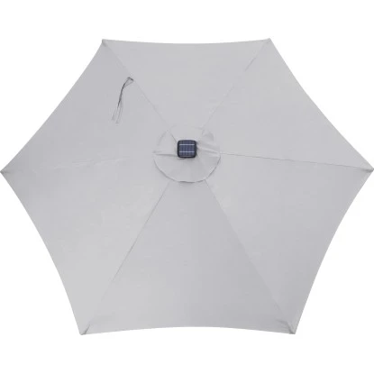 Sonnenschirm Wando Ø 270 Cm Grau Mit Kurbel Und LED-Beleuchtung 6 Sonnenschirm Wando Ø 270 Cm Grau Mit Kurbel Und LED-Beleuchtung – Bild 6