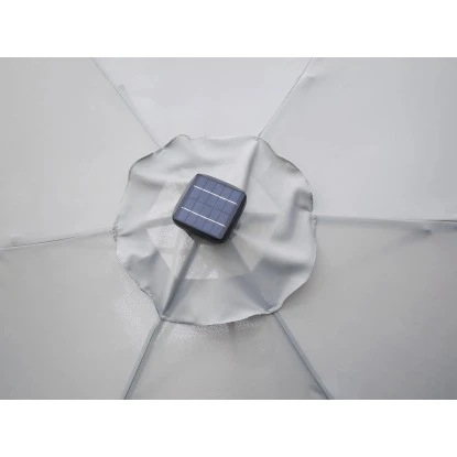 Sonnenschirm Wando Ø 270 Cm Grau Mit Kurbel Und LED-Beleuchtung 7 Sonnenschirm Wando Ø 270 Cm Grau Mit Kurbel Und LED-Beleuchtung – Bild 7