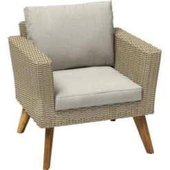 Sofa-Lounge-Set Borup 4-teilig Wicker Beige -Gartengeschäft 4048126617678 50