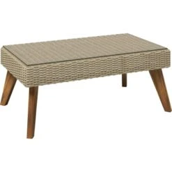 Sofa-Lounge-Set Borup 4-teilig Wicker Beige -Gartengeschäft 4048126617678 70