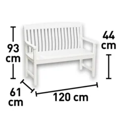 Gartenbank Glendale 2-Sitzer Weiß FSC® 93 Cm X 120 Cm X 60 Cm -Gartengeschäft 4048126624713 VM 01