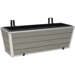 Balkonkasten Konisch Hellgrau Zum Aufhängen Mit Kunststoffeinsatz