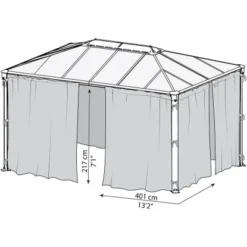 Palram - CanopiaVorhangset Für Martinique 3 X 3.6 Pavillon Anthrazit -Gartengeschäft 4120531 5