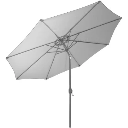 Gartenfreude Marktschirm Ø 300 Cm Grau Mit Kurbelmechanik 1 Gartenfreude Marktschirm Ø 300 Cm Grau Mit Kurbelmechanik