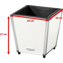 Amare Blumentopf Pur Fiberglas Design 26 Cm X 26 Cm X 27 Cm Weiß -Gartengeschäft 4251083908097 4655 5