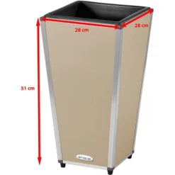 Amare Blumentopf Pur Fiberglas Design 28 Cm X 28 Cm X 51 Cm Beige -Gartengeschäft 4251083908196 4655 6