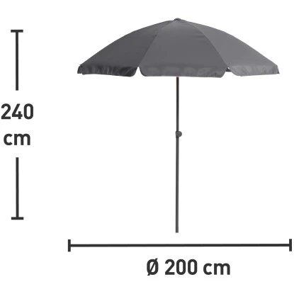 Balkonschirm Hernando Ø 200 Cm Anthrazit Mit Push-Up-Funktion 10 Balkonschirm Hernando Ø 200 Cm Anthrazit Mit Push-Up-Funktion – Bild 10