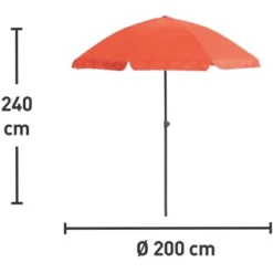 Balkonschirm Hernando Ø 200 Cm Terracotta Mit Push-Up-Funktion -Gartengeschäft 435381 picture 1