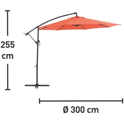 Ampelschirm Alvarado Ø 300 Cm Terracotta Mit Kurbel 3 Ampelschirm Alvarado Ø 300 Cm Terracotta Mit Kurbel – Bild 3