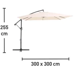 Ampelschirm Alvarado 300 Cm X 300 Cm Beige Mit Kurbel 13 Ampelschirm Alvarado 300 Cm X 300 Cm Beige Mit Kurbel -Gartengeschäft 435433 picture 1