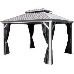 Sojag Aluminium Pavillon Messina 12 X 16 Champagner 363 X 483 X 307 Cm -Gartengeschäft 4691200 4