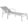 Sonnenliege Richmond Weiß/Teak