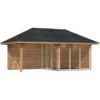 Palmako Holz-Pavillon Bianca 16,6 M² Set 4 Braun Tauchgrundiert