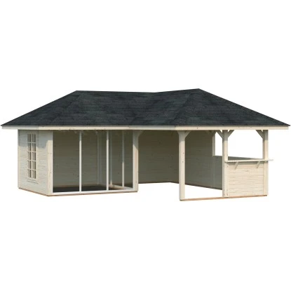 Palmako Holz-Pavillon Bianca 24,9 M² Set 3 Natur / Unbehandelt 1 Palmako Holz-Pavillon Bianca 24,9 M² Set 3 Natur / Unbehandelt