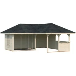 Palmako Holz-Pavillon Bianca 24,9 M² Set 3 Tansparent Tauchgrundiert