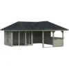 Palmako Holz-Pavillon Bianca 24,9 M² Set 3 Grau Tauchgrundiert