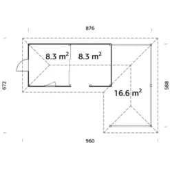 Palmako Holz-Pavillon Bianca 33,2 M² Set 1 Tansparent Tauchgrundiert -Gartengeschäft 4743142018934 4980 VM 02