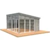 Palmako Pavillon Nova 17,8 M² Grau Tauchgrundiert 502 Cm X 396 Cm