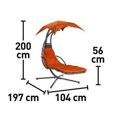 Schwingliege Palmdale Mit Sonnendach Aus Textilen Terracotta 3 Schwingliege Palmdale Mit Sonnendach Aus Textilen Terracotta – Bild 3