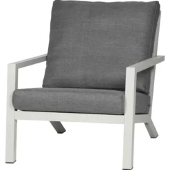 Siena Garden Lounge-Sessel Belia Weiß Inkl. Kissen