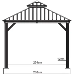 Sojag Aluminium Pavillon Messina 10 X 12 Anthrazit 298 Cm X 363 Cm X 291 Cm -Gartengeschäft 741 sj03100 messina10x12 8