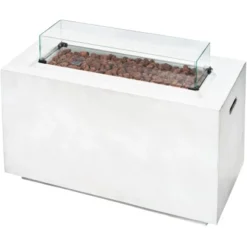 Amare Gas-Feuerstelle Für Den Außenbereich Weiß