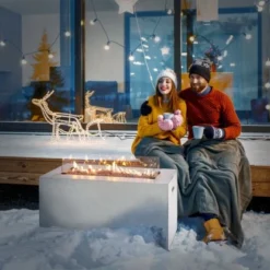 Amare Gas-Feuerstelle Für Den Außenbereich Weiß -Gartengeschäft 765591 4655 04