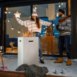 Amare Gas-Feuerstelle Für Den Außenbereich Quadratisch Weiß -Gartengeschäft 765603 4655 03