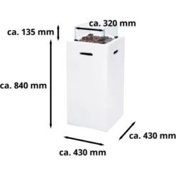 Amare Gas-Feuerstelle Für Den Außenbereich Quadratisch Weiß -Gartengeschäft 765603 4655 07