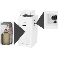 Amare Gas-Feuerstelle Für Den Außenbereich Quadratisch Weiß -Gartengeschäft 765603 4655 08