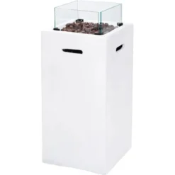 Amare Gas-Feuerstelle Für Den Außenbereich Quadratisch Weiß -Gartengeschäft 765603 4655 12