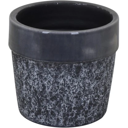 A.H.G. Keramik Übertopf Vulcano Shiny Konisch Graul 29 Cm X 28 Cm 1 A.H.G. Keramik Übertopf Vulcano Shiny Konisch Graul 29 Cm X 28 Cm