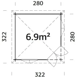 Palmako Holz-Pavillon Melanie Braun Tauchgrundiert BxT: 280 Cm X 280 Cm -Gartengeschäft 805213 4980 Grundriss