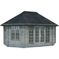 Palmako Holz-Pavillon Hanna Grau Tauchgrundiert BxT: 571 Cm X 421 Cm