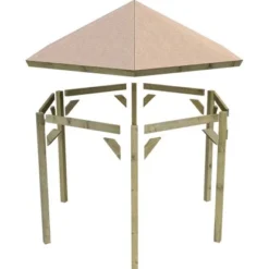 Karibu Pavillon Bever 1 Set Kdi Mit Schindeln Schwarz 265 Cm X 265 Cm X 290 Cm -Gartengeschäft 806166 3739 05