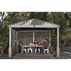 Sojag Aluminium Pavillon Nanda Champagner 363 Cm X 363 Cm Inkl. Seitenwand -Gartengeschäft 8153652 1741 01