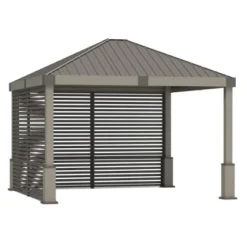 Sojag Aluminium Pavillon Nanda Champagner 363 Cm X 363 Cm Inkl. Seitenwand