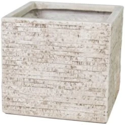 M Collections Pflanzkasten Utah Cubi 27 Cm X 27 Cm Beige