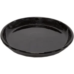 M Collections Untertopf Saucer Glazed 29 Cm X 29 Cm Schwarz