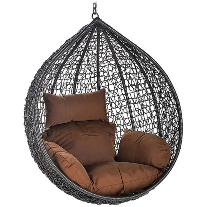 Home Deluxe Hängesessel-Korb Cielo Aus Polyrattan Grau 1 Home Deluxe Hängesessel-Korb Cielo Aus Polyrattan Grau