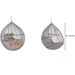 Home Deluxe Hängesessel-Korb Cielo Aus Polyrattan Grau 13 Home Deluxe Hängesessel-Korb Cielo Aus Polyrattan Grau -Gartengeschäft 966811 2972 05