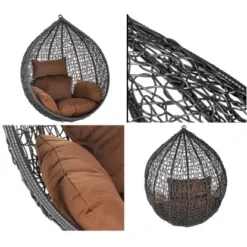 Home Deluxe Hängesessel-Korb Cielo Aus Polyrattan Grau 17 Home Deluxe Hängesessel-Korb Cielo Aus Polyrattan Grau -Gartengeschäft 966811 2972 09