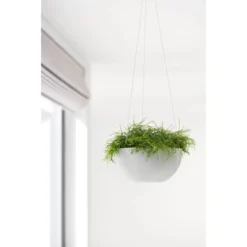Ecopots Pflanztopf Brussels Hängend Weißgrau 26,5 Cm X 13 Cm -Gartengeschäft gingBrussels27WhiteGrey 90