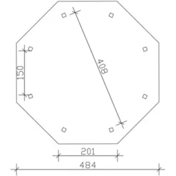 Skan Holz Pavillon Nice 2 Leimholz 484 Cm X 484 Cm Eiche Hell -Gartengeschäft pavillon bild3 3716550131