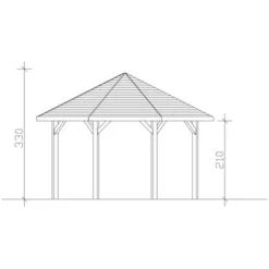 Skan Holz Pavillon Nice 2 Leimholz 484 Cm X 484 Cm Weiß -Gartengeschäft pavillon bild4 3716551131